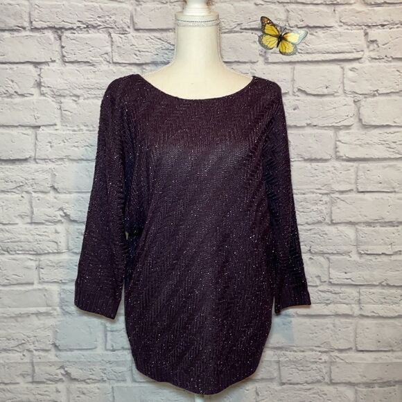 𝅺warehouse One Oversized 3/4 Sleeve Sweater Size Medium - Picture 2 of 6